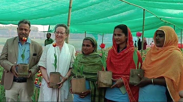 তেঁতুলিয়ায় টিউলিপ বাগান পরিদর্শনে ডেনমার্কের রাষ্ট্রদূত