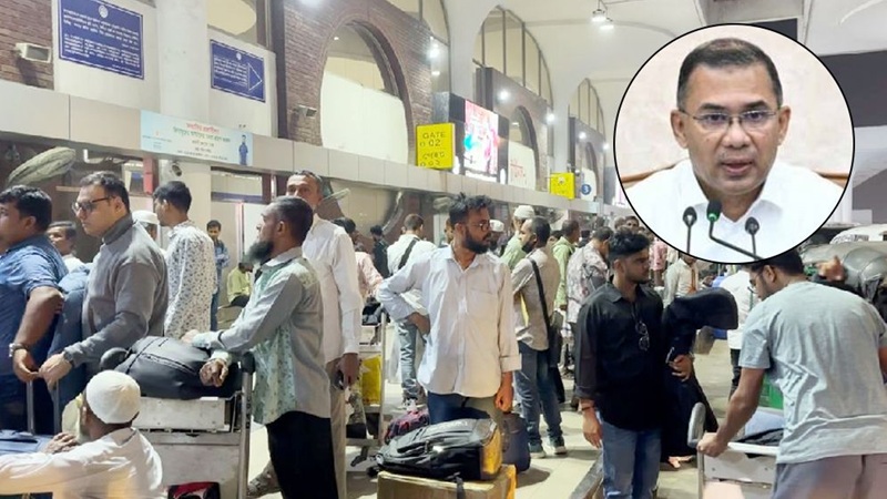 হাজারো যাত্রী বিমানবন্দরে আটকা, খোঁজ নিলেন তারেক রহমান