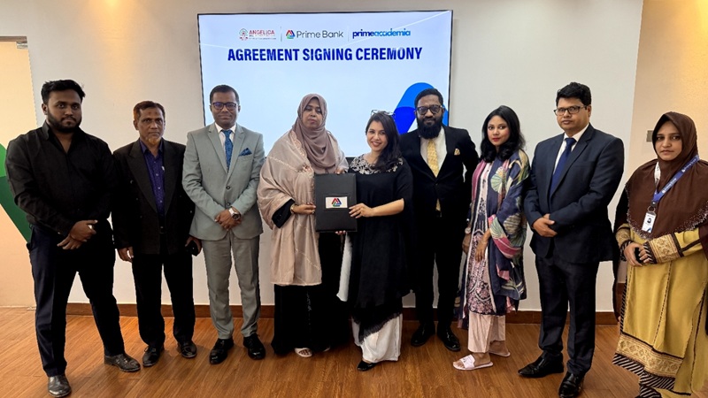 প্রাইম ব্যাংক ও অ্যাঞ্জেলিকা ইন্টারন্যাশনাল স্কুলের মধ্যে ‘প্রাইমএকাডেমিয়া’ সমঝোতা স্মারক স্বাক্ষর