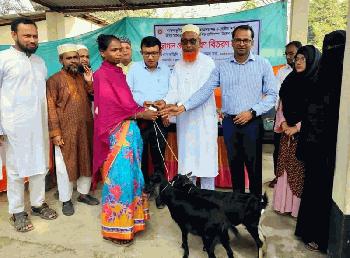 পত্নীতলায় আদিবাসিদের মাঝে ছাগল বিতরণ 