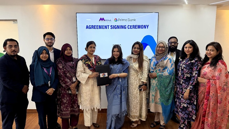 প্রাইম ব্যাংকের নীরা গ্রাহক ও কর্মীদের প্রজনন স্বাস্থ্যসেবায় বিশেষ সুবিধা দিতে মীনা আইভিএফ-এর সাথে চুক্তি স্বাক্ষর