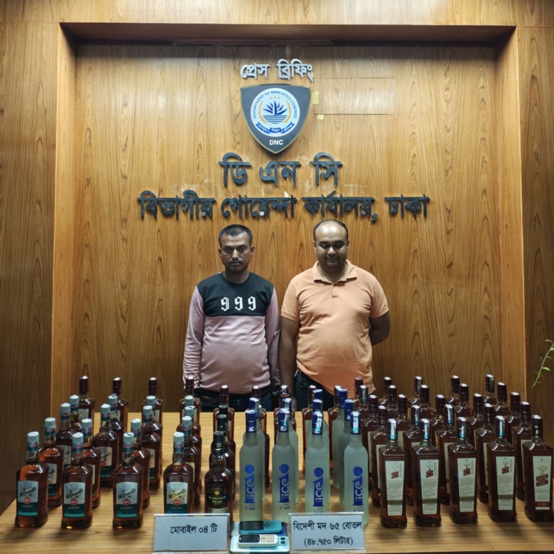 ঈদকে সামনে রেখে রাজধানীতে বিদেশি মদের মজুদ, অভিযানে গ্রেফতার ২