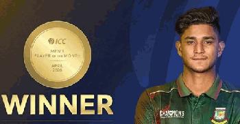 আইসিসির মাসসেরা ক্রিকেটার বাংলাদেশের নাহিদ রানা