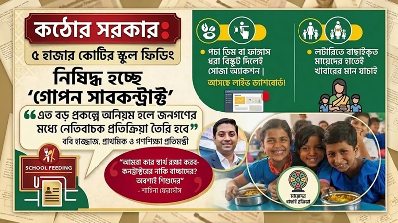 পচা-বাসি খাবার দিলেই ‘পেমেন্ট লক’, স্কুল ফিডিংয়ে ‘থ্রি-স্ট্রাইক’ নীতি!