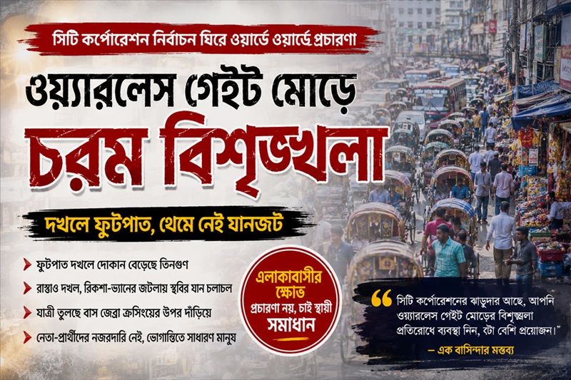 ঝাড়ু দেওয়ার প্রচারণায় ব্যস্ত কাউন্সিলর প্রার্থী, ফুটপাত রাস্তা দখল প্রতিরোধে নেই পদক্ষেপ!