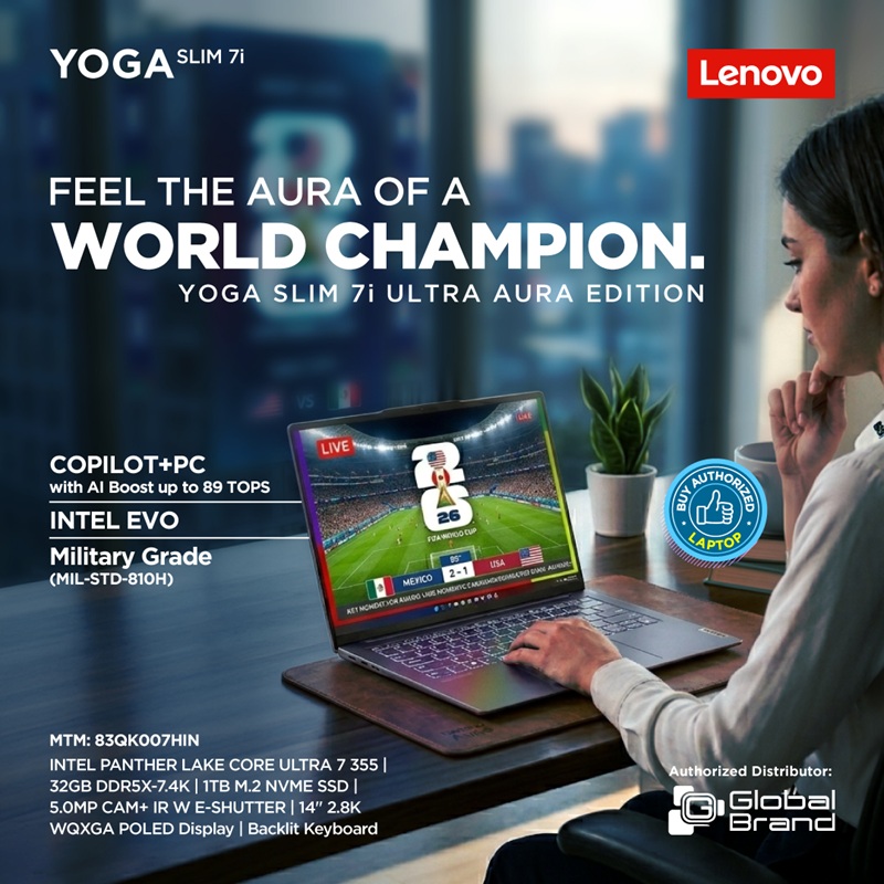 ফিফা বিশ্বকাপ ২০২৬-এর উন্মাদনা নিয়ে এলো Lenovo Yoga Slim 7i Ultra FIFA World Cup 26 Edition