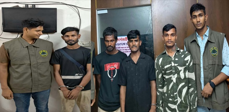 রাজধানীর কারওয়ান বাজারে ছিনতাইয়ের সময় গ্রেফতার ৪