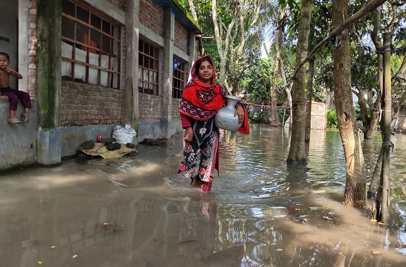 সাতক্ষীরায় অপরিকল্পিত মৎস্য ঘের: পানিবন্দী হাজারও মানুষ, সড়ক-শিক্ষা প্রতিষ্ঠান প্লাবিত
