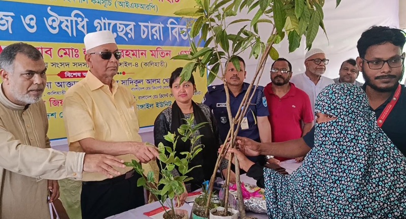 কালিহাতীতে বনজ, ফলজ ও ঔষধি গাছের চারা বিতরণ 