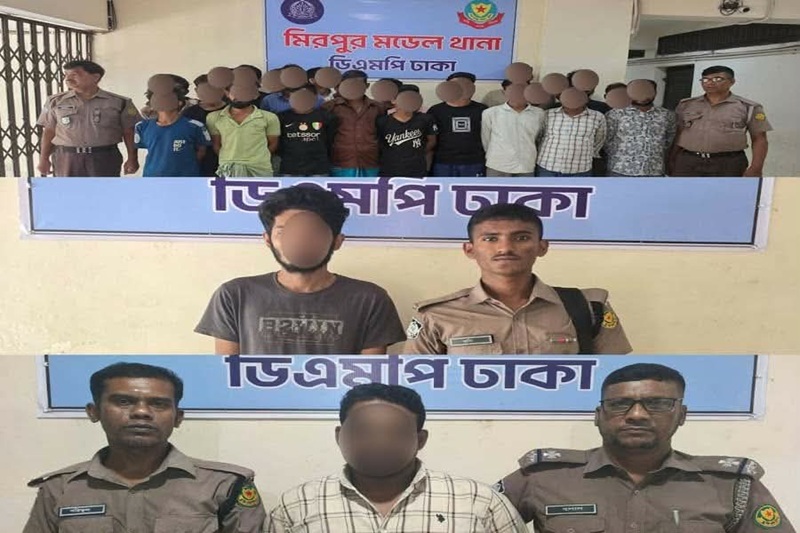 মিরপুর মডেল থানা পুলিশের বিশেষ অভিযান, গ্রেফতার ৩১ 