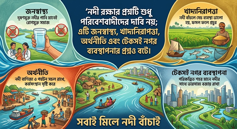 শিল্পবর্জ্য ও নগর পয়ঃবর্জ্যের সরাসরি নিঃসরণে বাড়ছে নদীদূষণ, হুমকিতে জলজ পরিবেশ ও জনস্বাস্থ্য