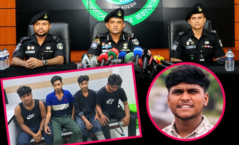 তিন সহযোগীসহ নারায়ণগঞ্জের ‘কুত্তা শ্রাবণ’ গ্রেফতার,বিদেশি পিস্তল ও রামদা উদ্ধার