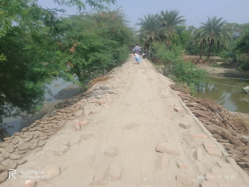 কয়রায় ইটের সলিং রাস্তার বেহাল অবস্থা চলাচলে দুর্ভোগ