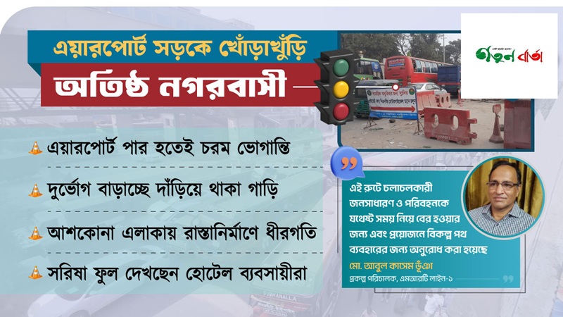 এয়ারপোর্টের যানজট: ৫ মিনিটের রাস্তা ৩০ মিনিটেও হয় না পার