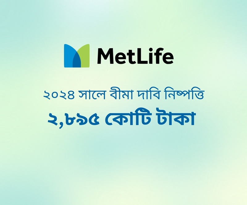 ২০২৪ সালে ২,৮৯৫ কোটি টাকার বীমা দাবি নিষ্পত্তি করেছে মেটলাইফ বাংলাদেশ