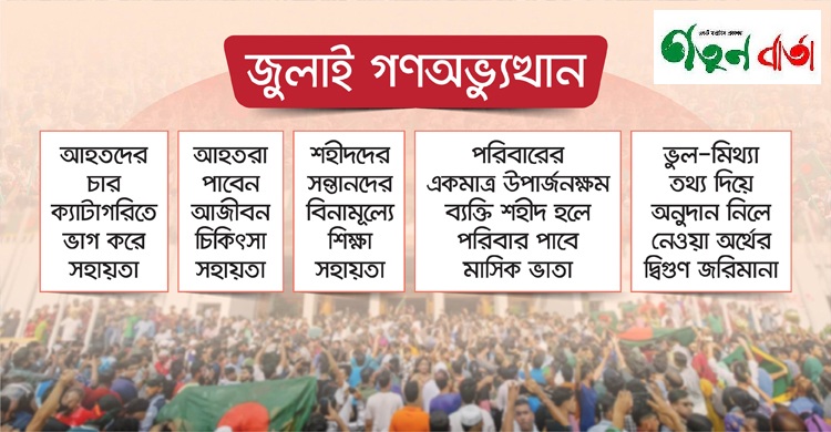 হচ্ছে নীতিমালা: জুলাই গণঅভ্যুত্থানে শহীদ পরিবার ও আহতরা যেসব সুবিধা পাবেন