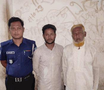 বোদায় বিস্ফোরক দ্রব্য আইনে বাবা- ছেলে আটক