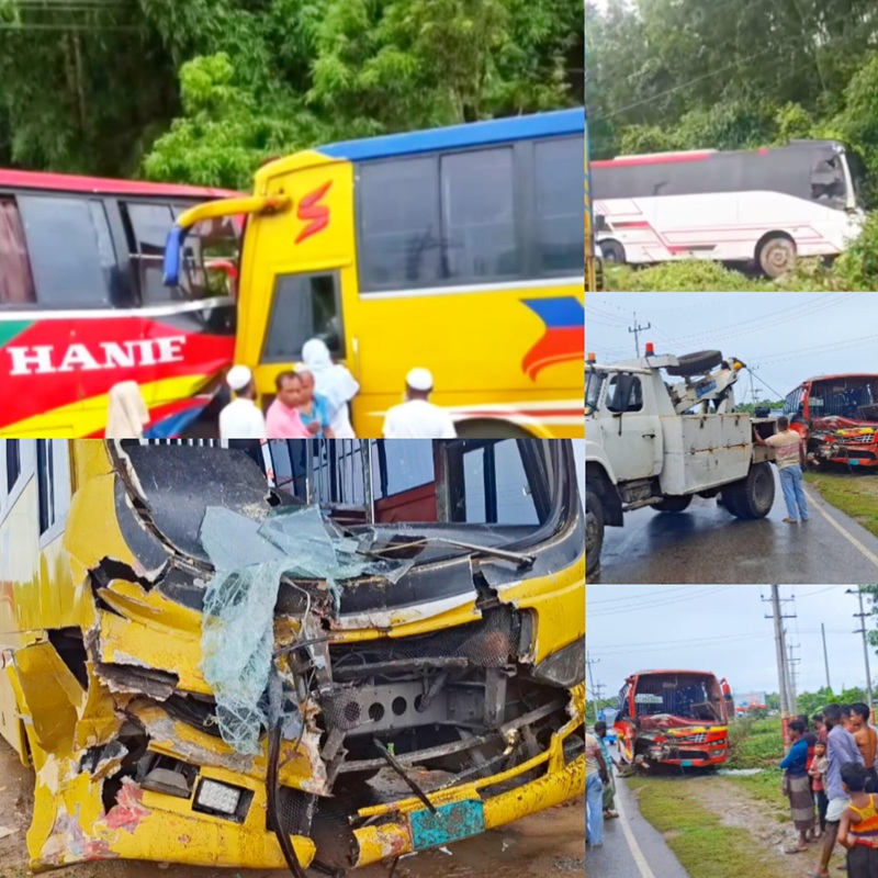 রামুতে সৌদিয়া- হানিফের  মুখোমুখি সংঘর্ষ,  পৃথক সড়ক দুর্ঘটনায় নারীসহ আহত ৫০ 